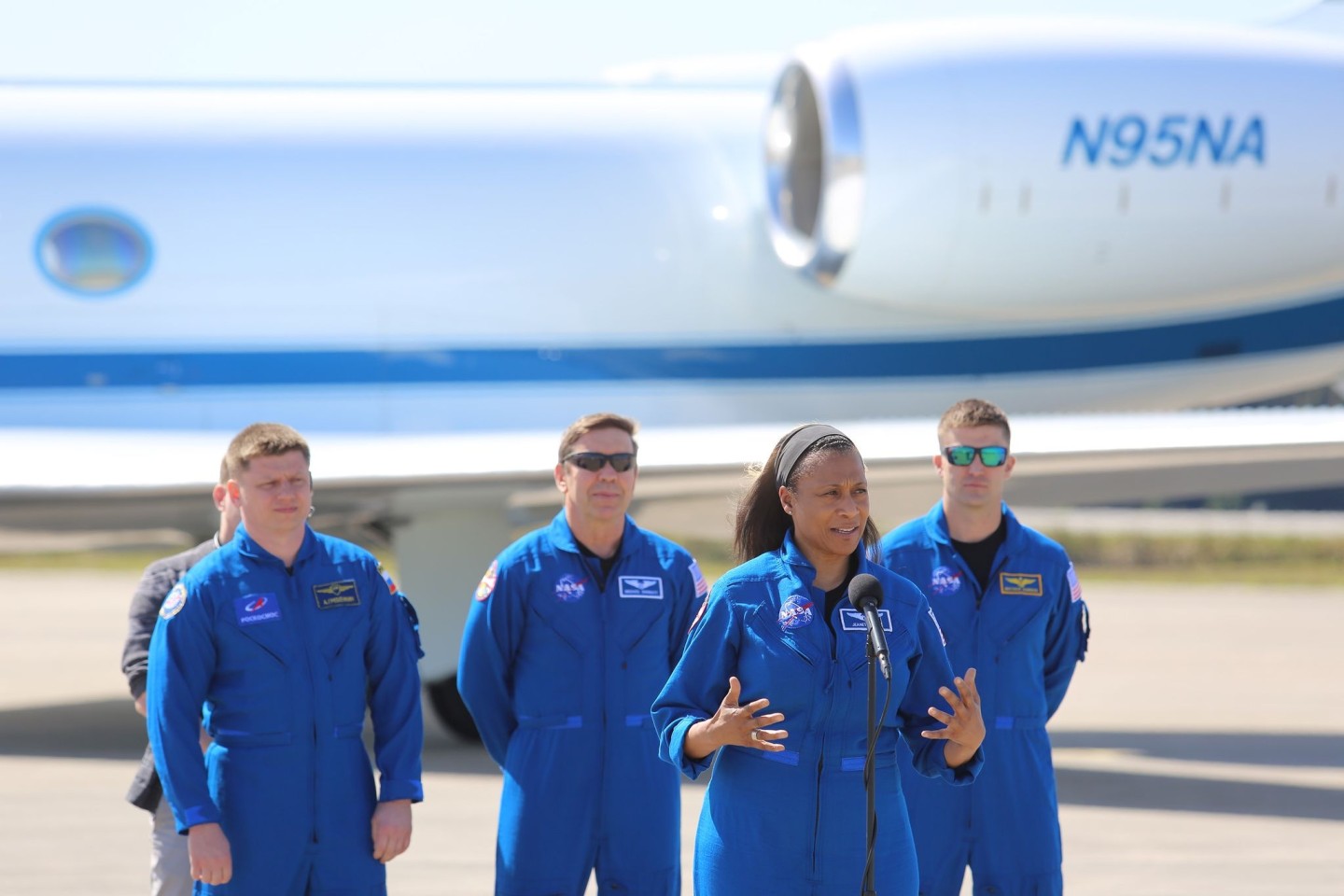 Alexander Grebenkin (l-r), Michael Barratt, Jeanette Epps und Matthew Dominick.