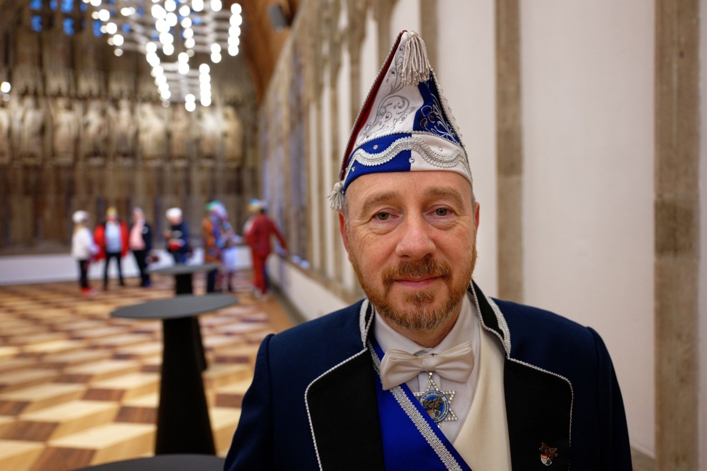 Aaron Knappstein, Präsident des jüdischen Karnevalsvereins «Kölsche Kippa Köpp», im Hansesaal des Rathauses in Köln.