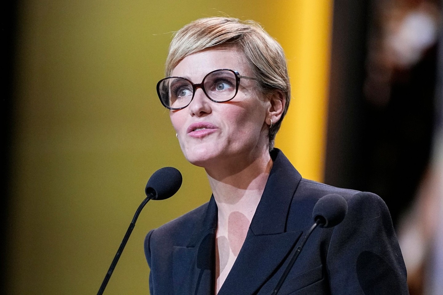 Die französische Schauspielerin Judith Godrèche bei der César-Filmpreisvergabe in Paris.